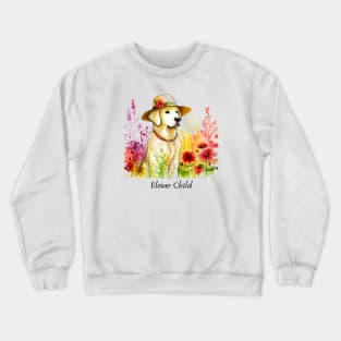 Flower Child - Golden Retriever Crewneck Sweatshirt